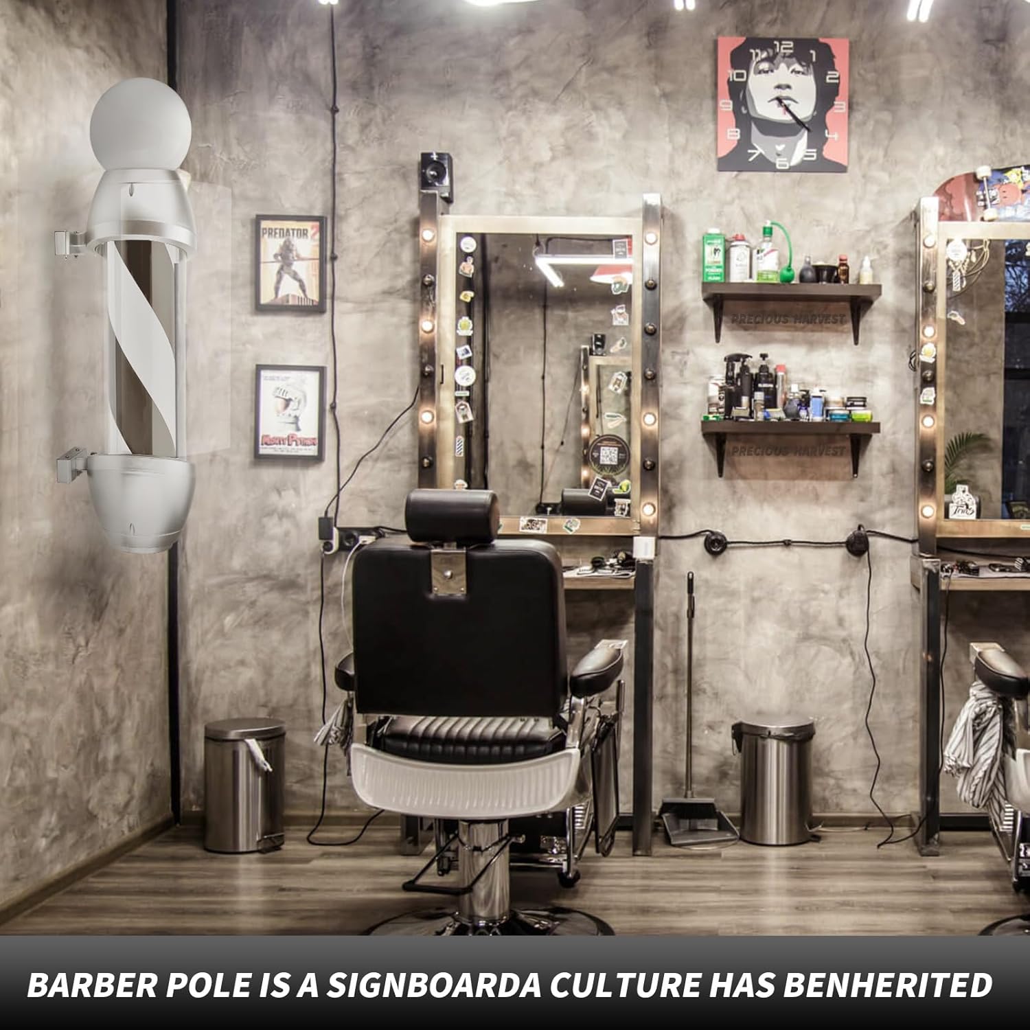 Silver LED Barber Pole - Image 2